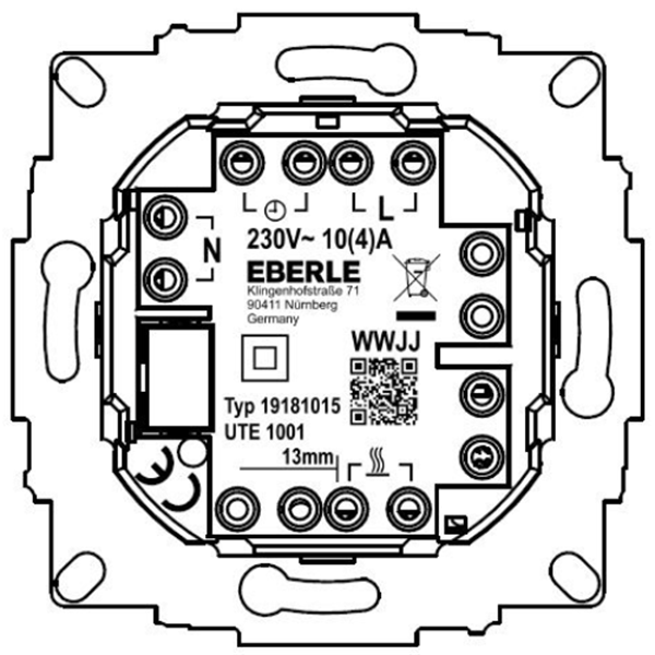 中村貿(mào)易-德國(guó)EBERLE數(shù)控恒溫器UTE 1001-RAL1013-M-55