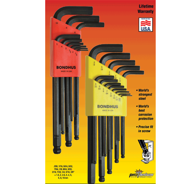 美國Bondhus波頭球端L型扳手BLX15MG