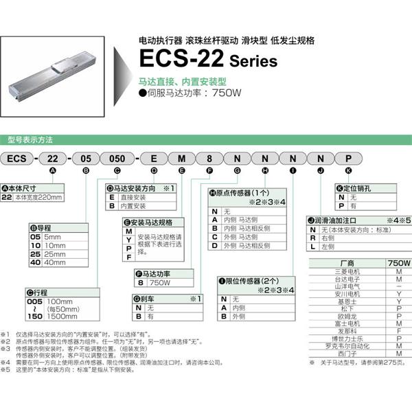 CKD喜開理電動執行器（無馬達型）滑塊型ECS-22-05005-EM8NNNNN