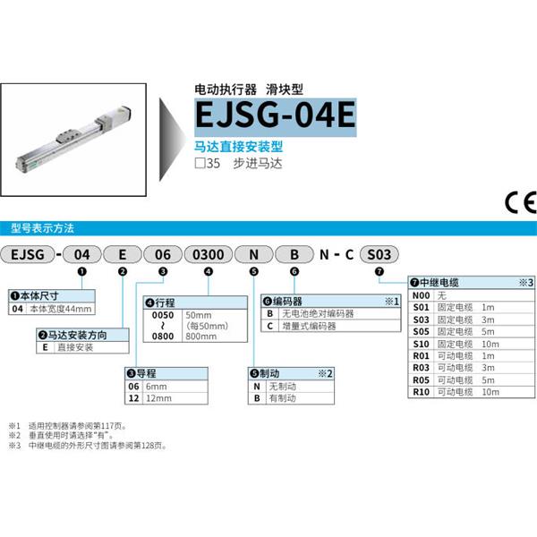 CKD喜開理電動執行器（無馬達型）滑塊型EJSG-04E060050NBN-CS10