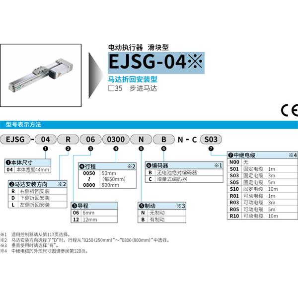 CKD喜開理電動執(zhí)行器（無馬達型）滑塊型EJSG-04E06R0050NBN-CS01