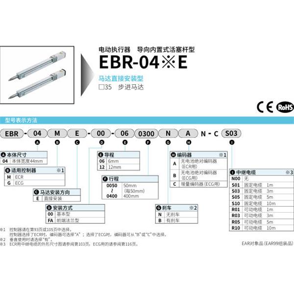 CKD喜開理電動執行器導向內置式活塞桿型EBR-04M00-00-06N0NAN