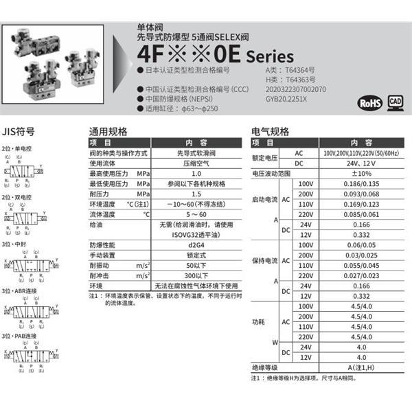 CKD喜開(kāi)理先導(dǎo)式防爆型5通閥4F650E-20-TP-P-X-AC100V