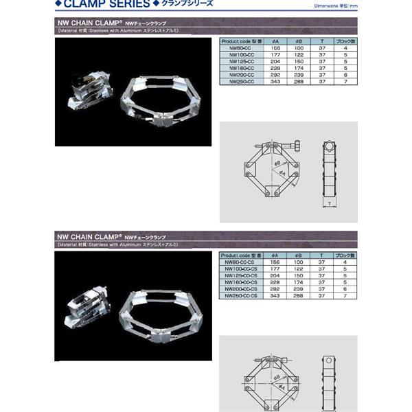 日本ADVANTEC愛德萬泰克CLAMPSERIES鏈式真空卡箍NW80-CC-CS